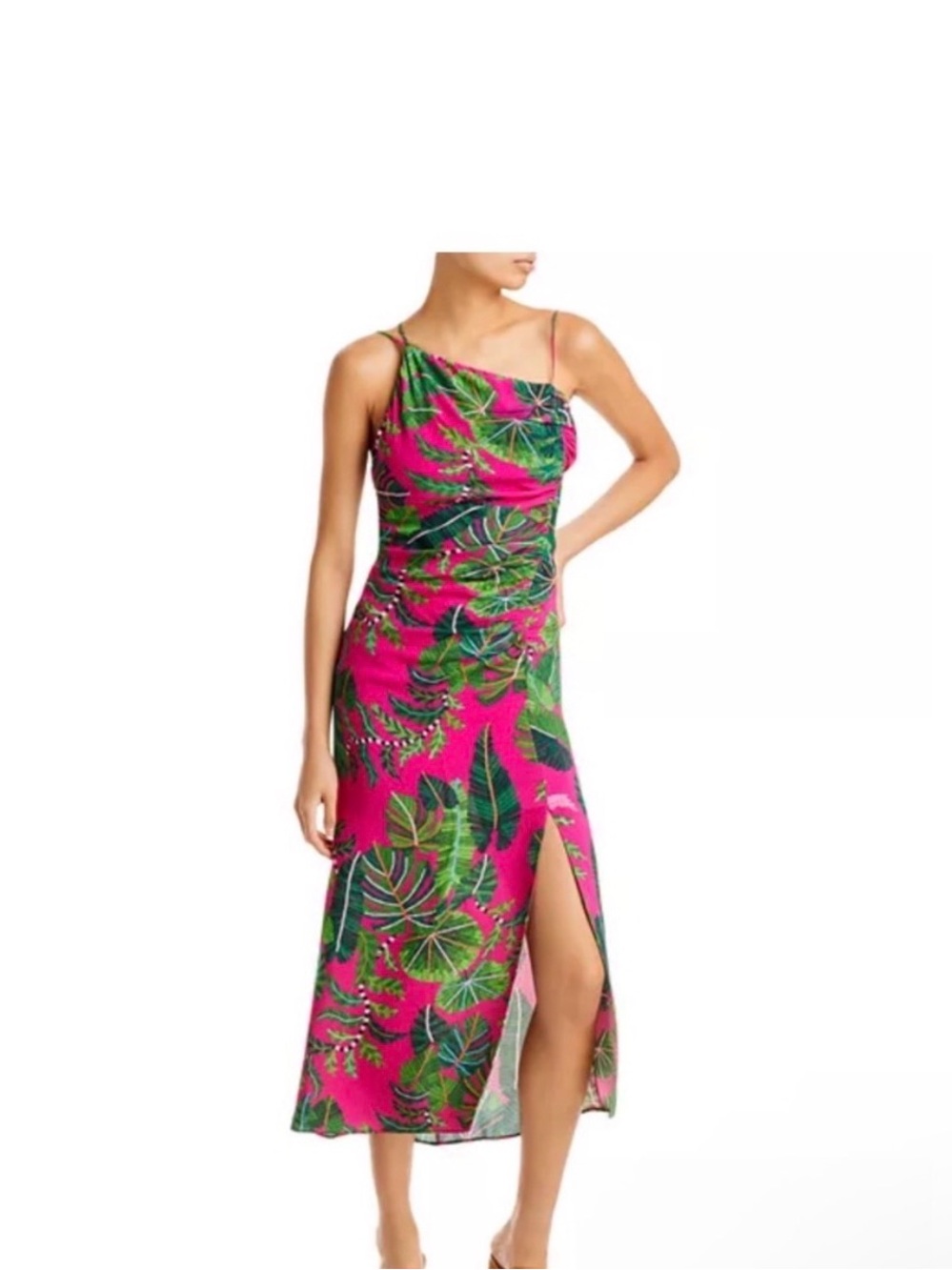 Beautiful farm Rio Fuchsia Tropical Print Midi Dress size small
